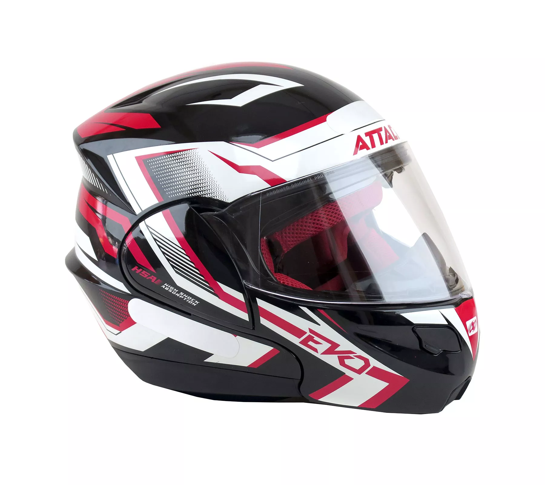 CASCO ATTACK EVO NEGRO/ROJO BRILLANTE T.58