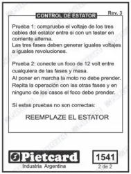 REGULADOR PIETCARD 1541 C/C 12V TRIF. 16A GLH 150
