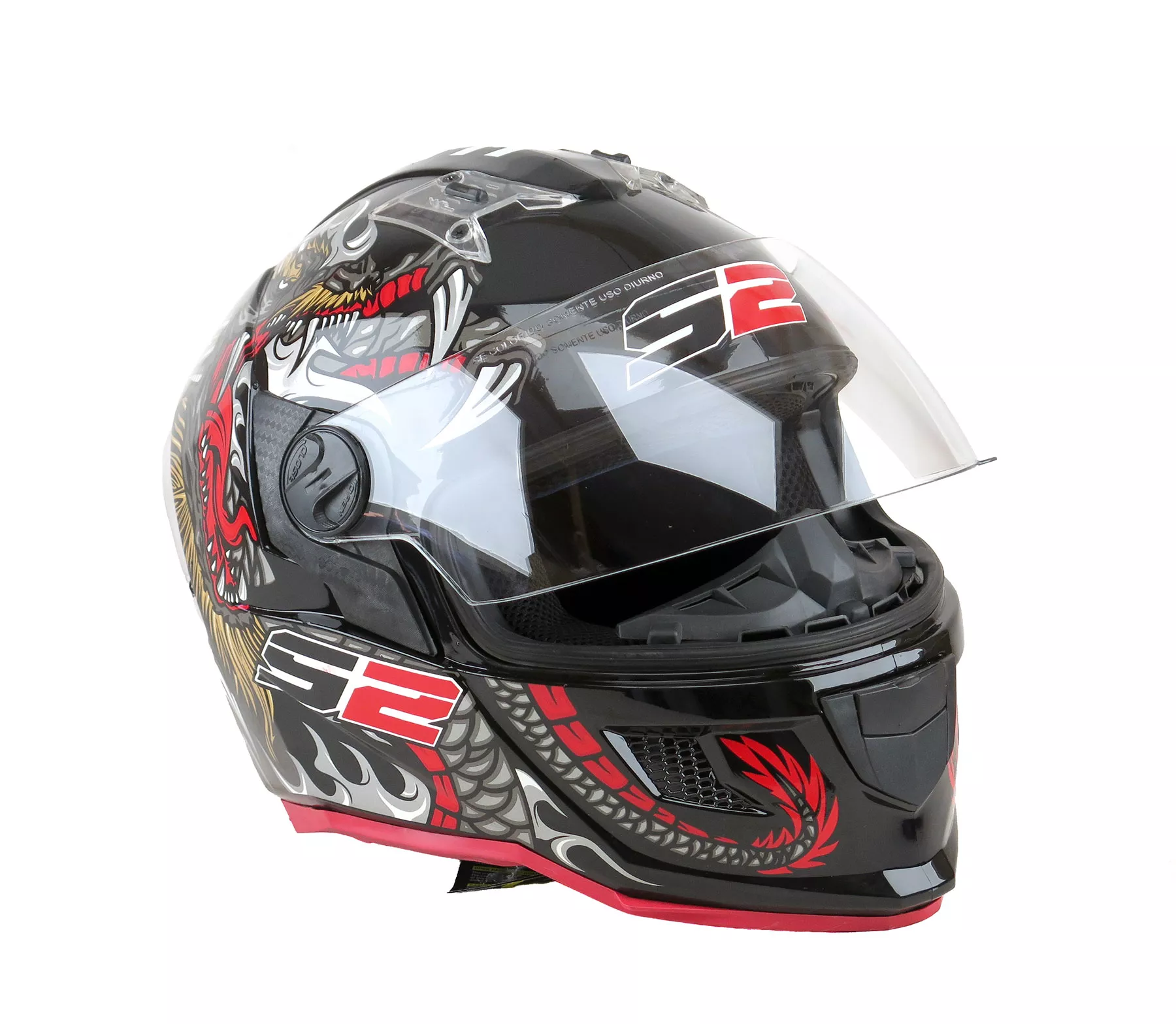 CASCO PRO TORK STEALTH DRAGON NEGRO BRILLANTE T.56