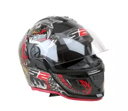 CASCO PRO TORK STEALTH DRAGON NEGRO BRILLANTE T.58