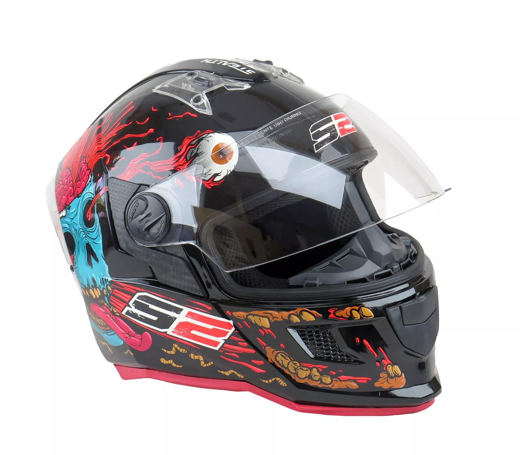 CASCO PRO TORK STEALTH ZOMBIE NEGRO BRILLANTE T.60