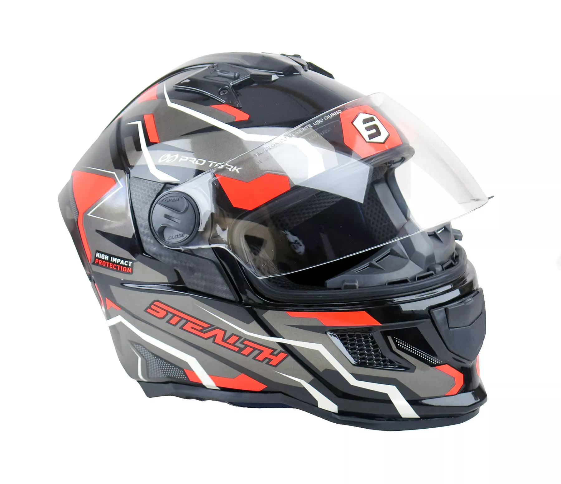 CASCO PRO TORK STEALTH HAWK NEGRO/NARANJA T.60