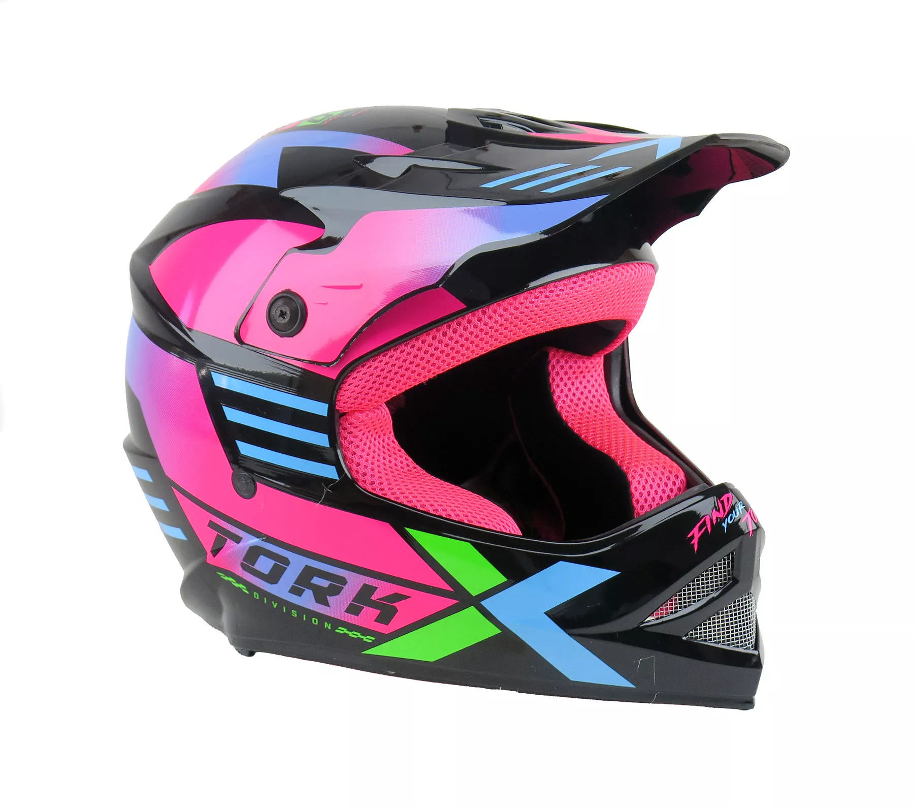 CASCO PRO TORK CROSS KIDS NEXT NEGRO/ROSA T.54