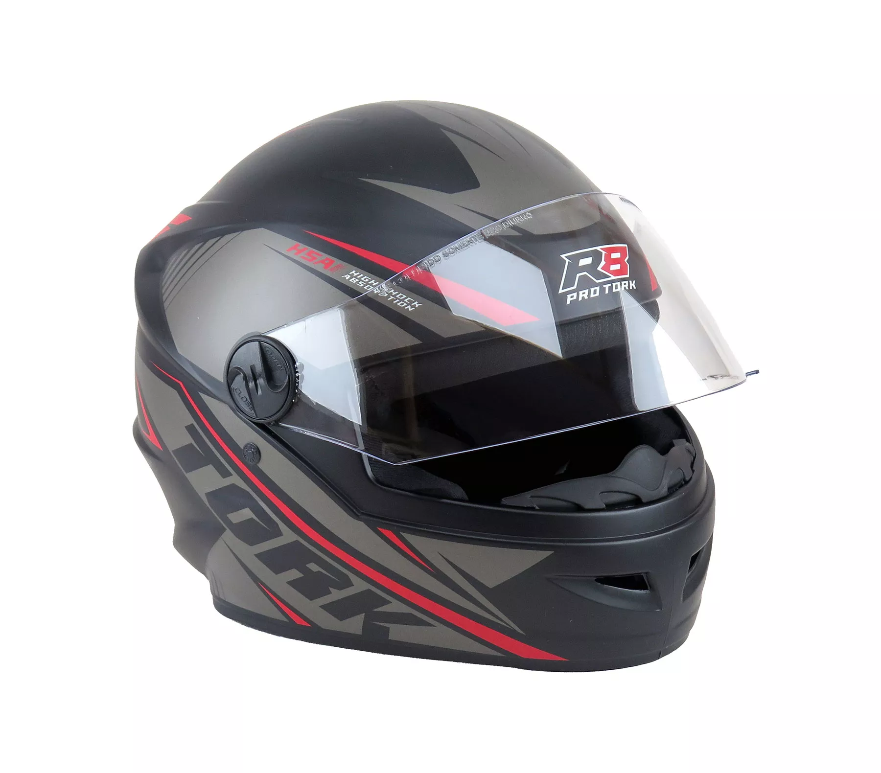 CASCO PRO TORK R8 GRIS/ROJO MATE T. 62