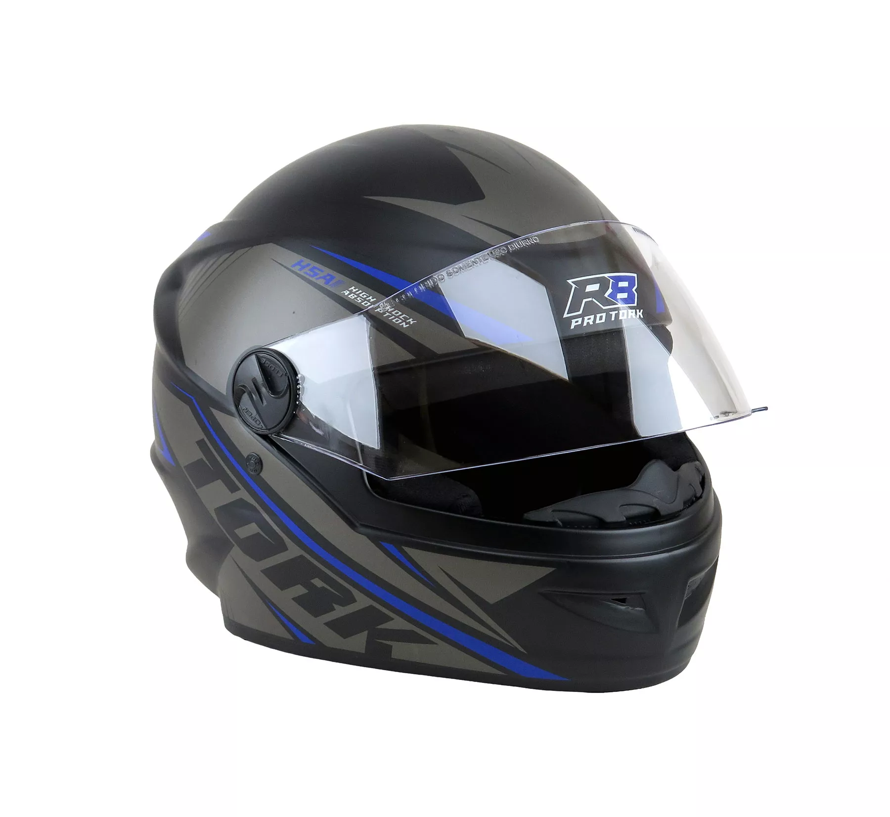 CASCO PRO TORK R8 GRIS/AZUL MATE T. 58