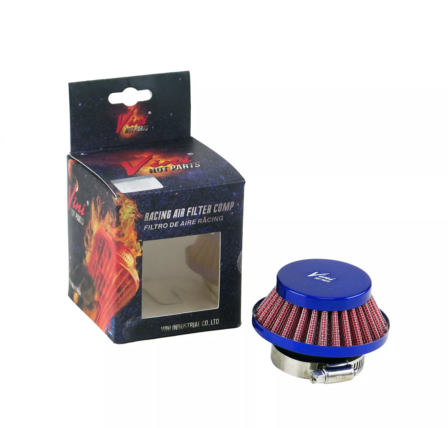 FILTRO DE AIRE VINI CONICO 38MM AZUL