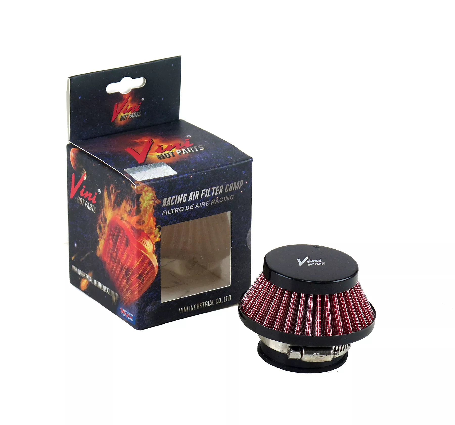 FILTRO DE AIRE VINI CONICO 38MM NEGRO