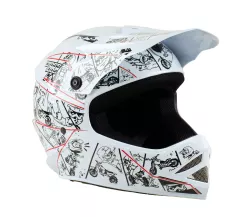 CASCO PRO TORK CROSS KIDS CARTOON RACING T.54 BLA/ROJ