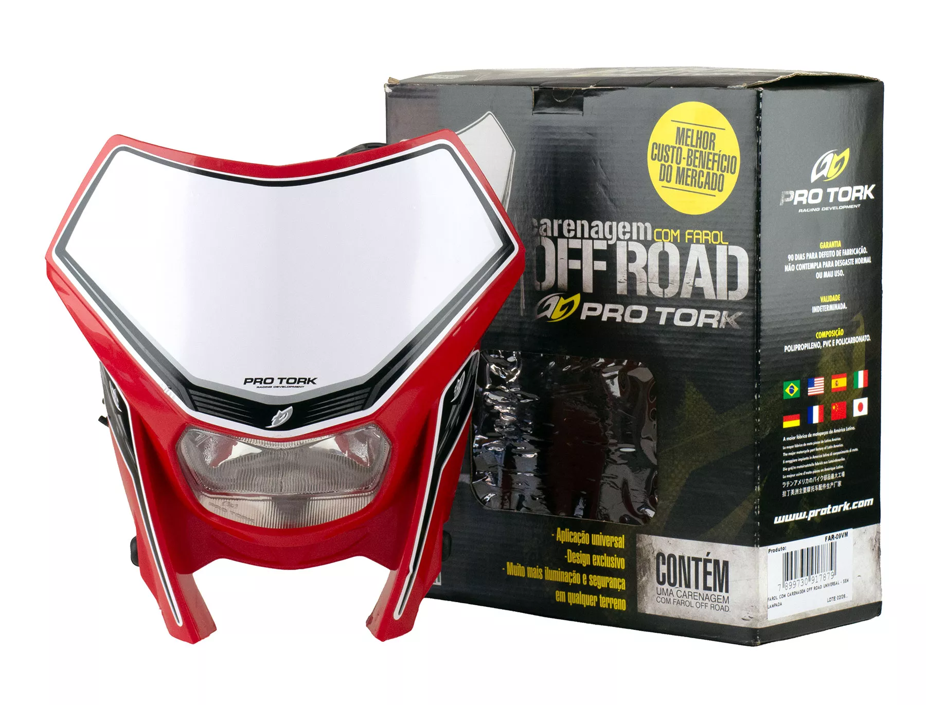 CUPULINA PRO TORK C/OPTICA OFF ROAD UNIVERSAL ROJO
