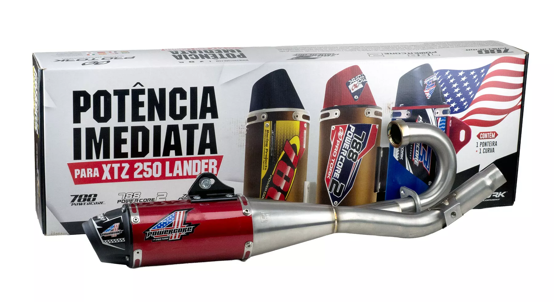 ESCAPE PRO TORK POWERCORE 4 XTZ/LANDER 250 (ROSCA 12MM) ROJO