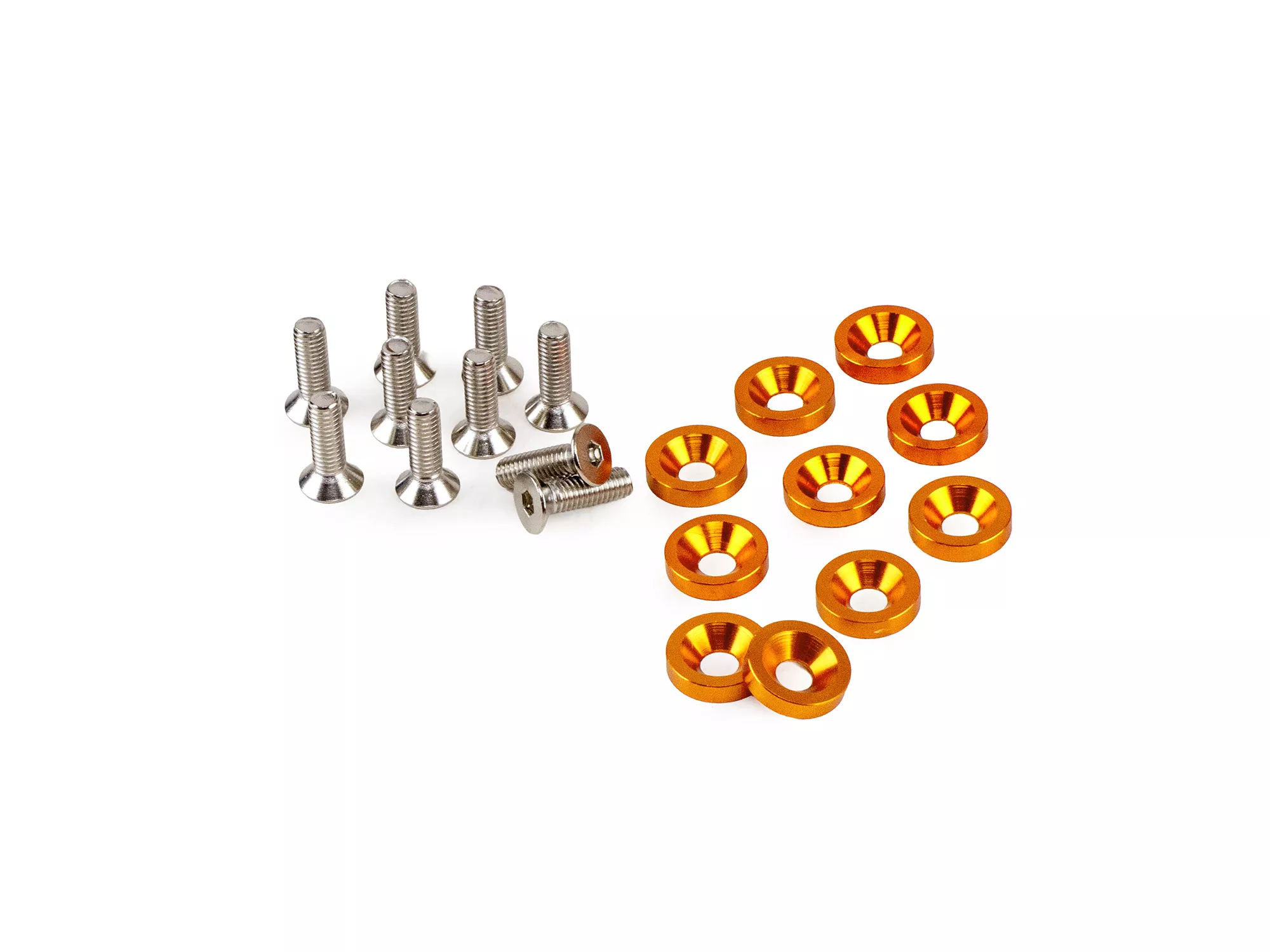 KIT ARANDELAS ALUMINIO  IMC C/ TORNILLOS DORADO X10 UNIDADES