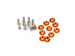 KIT ARANDELAS ALUMINIO  IMC C/ TORNILLOS NARANJA X10 UNIDADES