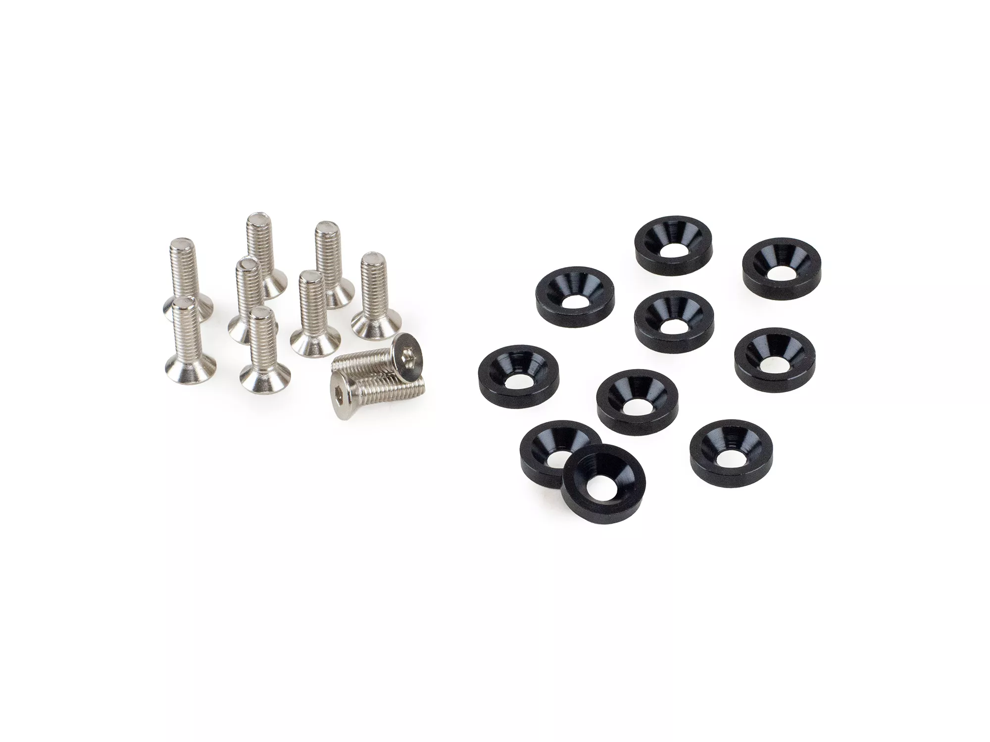 KIT ARANDELAS ALUMINIO  IMC C/ TORNILLOS NEGRO X10 UNIDADES