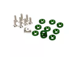 KIT ARANDELAS ALUMINIO  IMC C/ TORNILLOS VERDE X10 UNIDADES