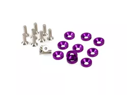 KIT ARANDELAS ALUMINIO  IMC C/ TORNILLOS VIOLETA X10 UNIDADES