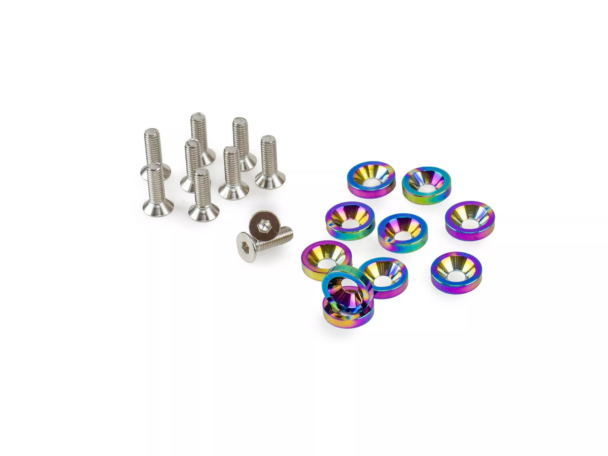 KIT ARANDELAS ALUMINIO  IMC C/ TORNILLOS TORNASOLADA X10 UNIDADES