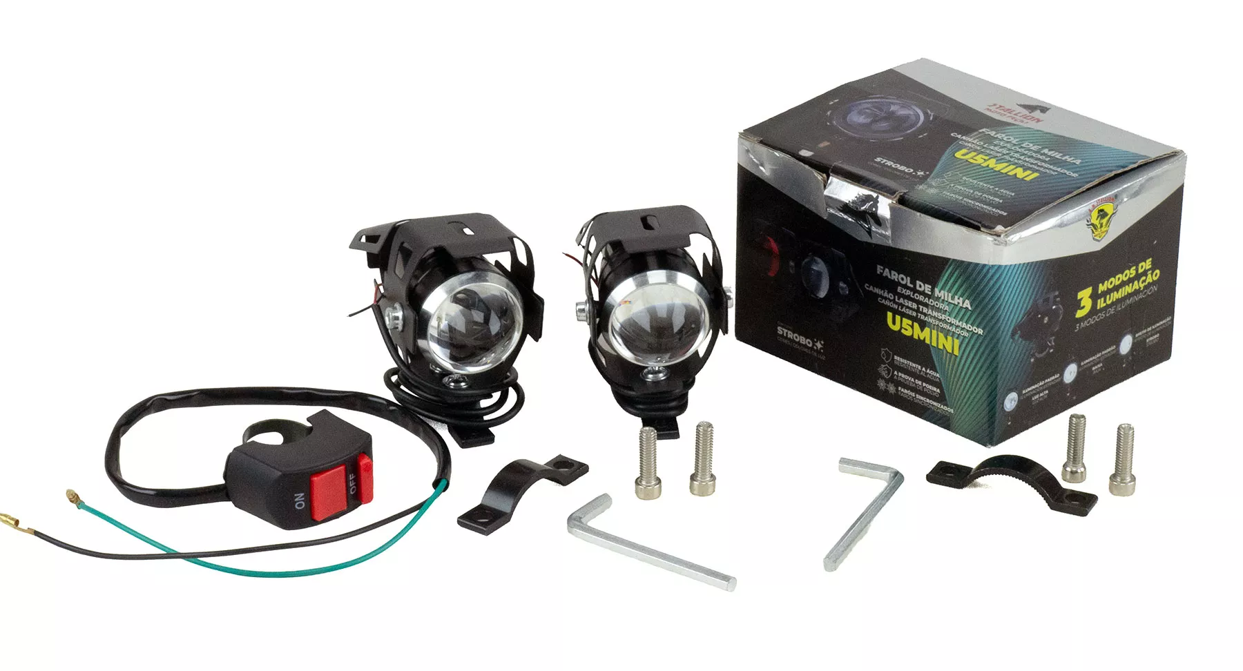 FAROS AUXILIARES STALLION U5 MINI UNIVERSAL BLANCO