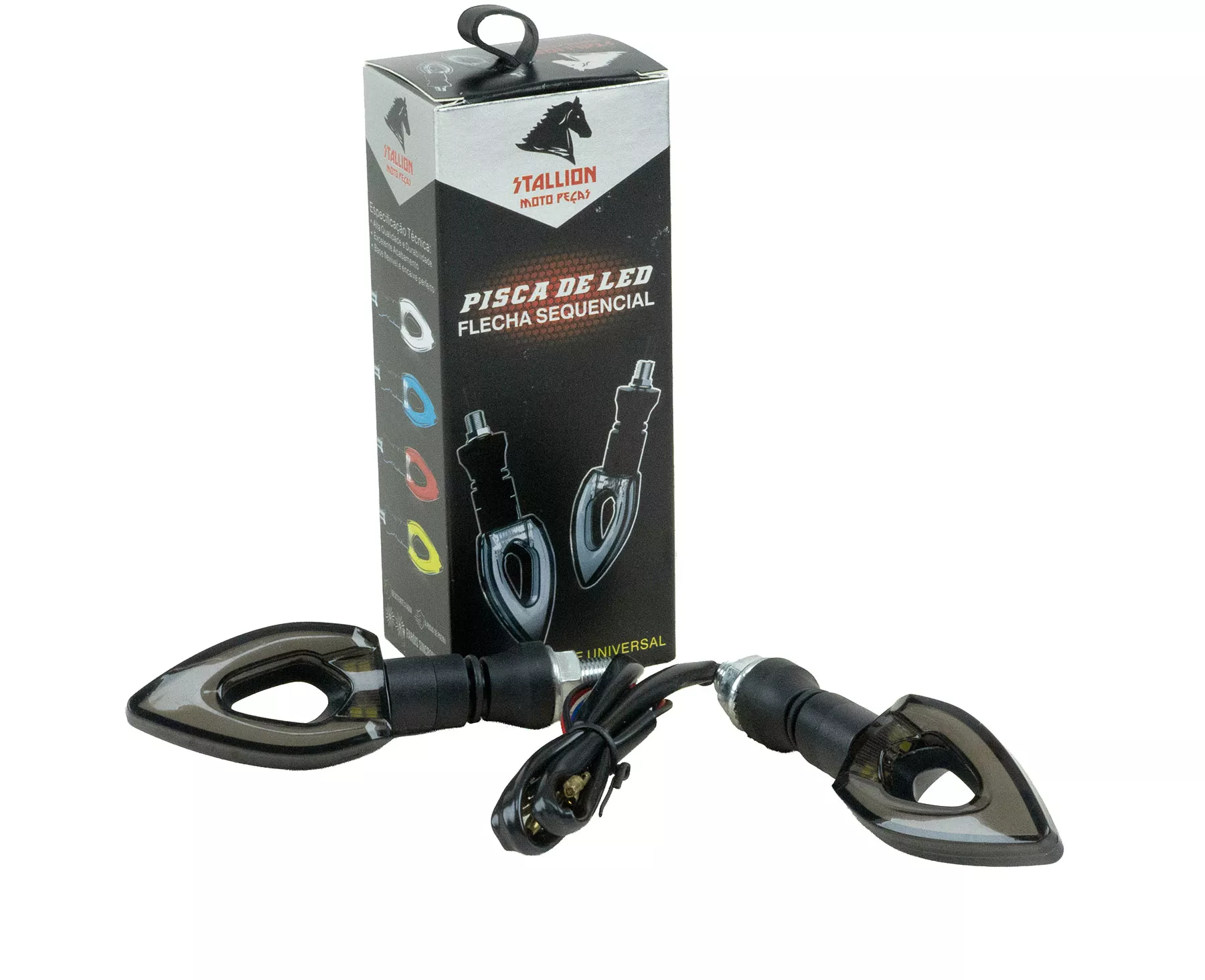 JGO. FAROS GIROS STALLION UNIV. P01S 12V/1.5W AMAR/BLANCO