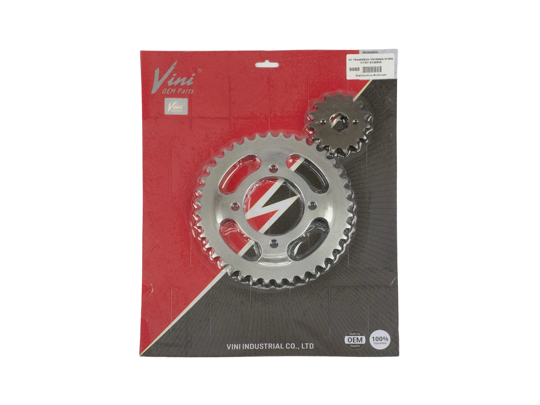 KIT TRANSMISION VINI HONDA STORM 15T/40T S/CADENA